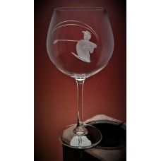 Weinglas mit Gravur Golf